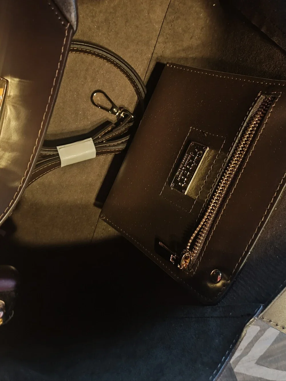 Italian Leather Black Satchel with Rose Gold Lock